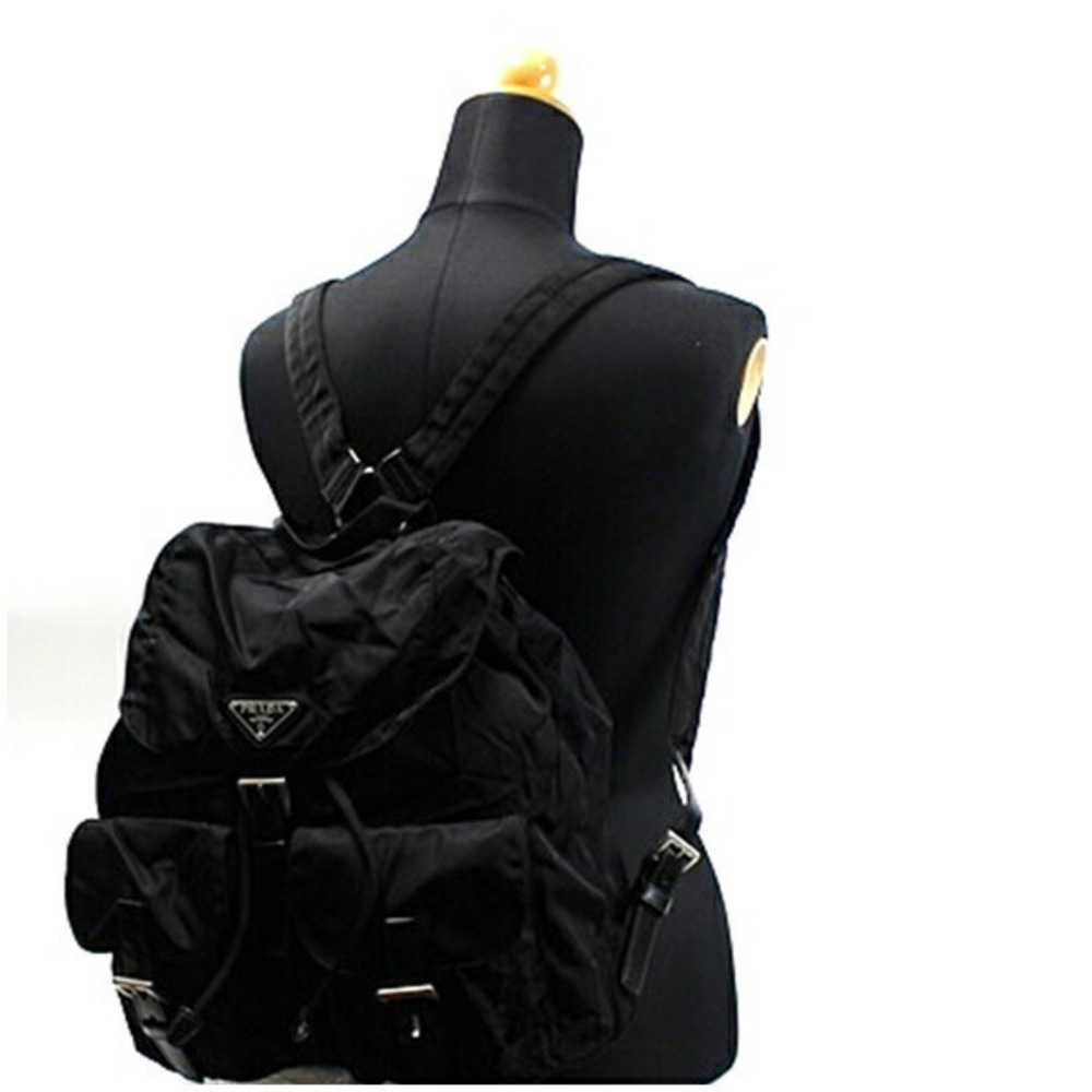 Prada Backpack Bag X Triangular Plate Rucksack Bl… - image 3